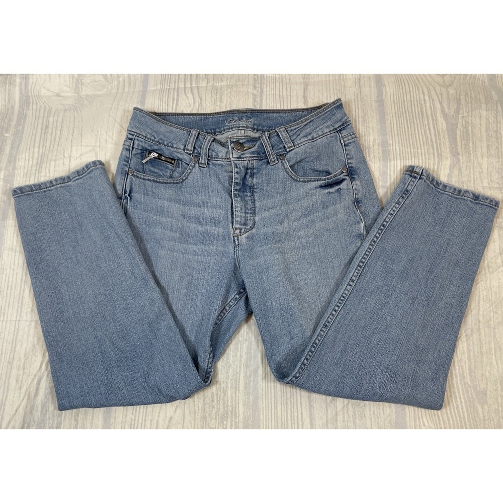 Riders By Lee Silver Edition Woman's Cropped Capri Ankle Blue Denim Jean Size 12